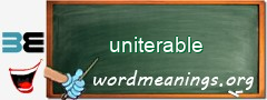 WordMeaning blackboard for uniterable